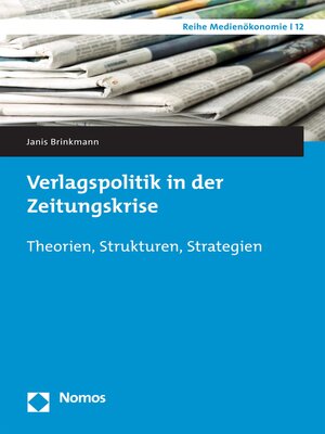 cover image of Verlagspolitik in der Zeitungskrise